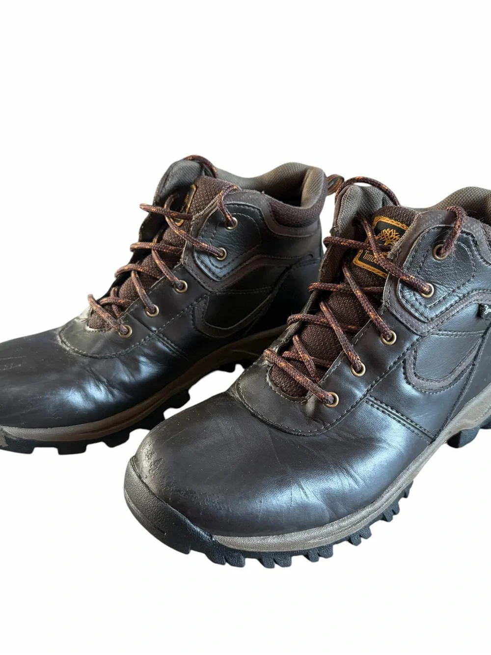Timberland Hiking Boots Boys Size 6 Women’s 7.5/8 Brown Leather Outdoor Gorpcore